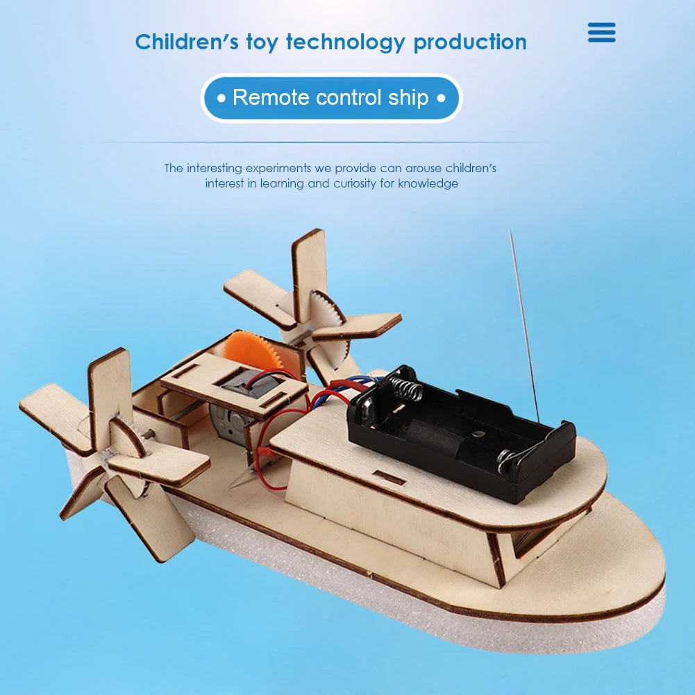 DIY Science Toys Children Educational STEM Projects Kits 3D Assemble Car Boat Model Wood Puzzle Toy Scientific Experiment Kit.