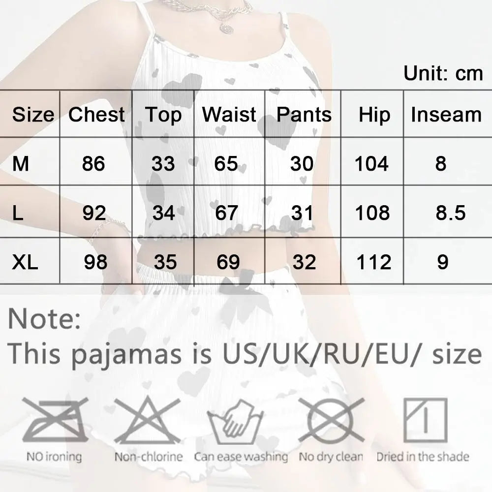 Zweiteiliges Set Sommer dünner Pyjama Homewear Set Polyester Freizeitanzug einfarbig Sling Shorts Damen.