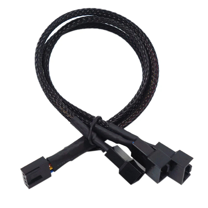 New 4 Pin Pwm Fan Cable 1 To 4/3/2/1 Ways Splitter Black Sleeved 27cm Extension Cable Connector Pwm Extension Cables.