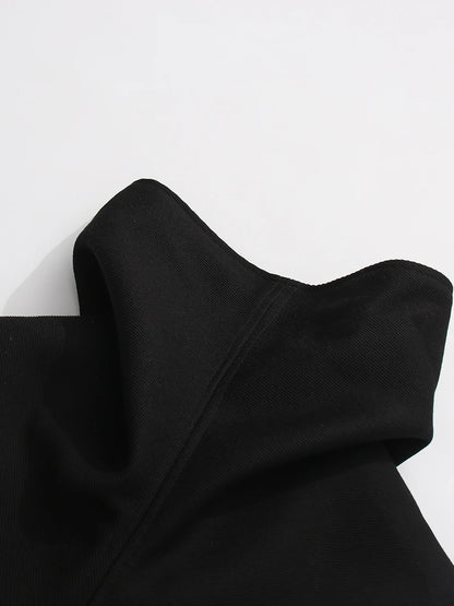 TWOTWINSTYLE Solid Loose Spliced Zipper Fashion Jackets for Women Lapel Long Sleeves Patchwork Lace Up Casual Jacket Female New.