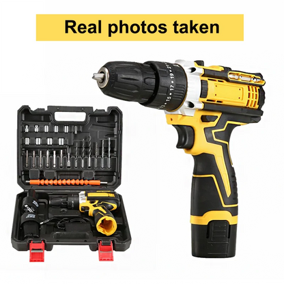 12V Lithium Bohrmaschine Elektroschrauber Hand Bohrmaschine Elektrowerkzeug Set Multifunktionale Zubehörbox Verpackung