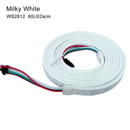 WS2812B LED Strip Individually Addressable IP67 Waterproof With Black White Transparent Cover Tube 10mm 5050 RGB 3Pin 60LEDs/m.