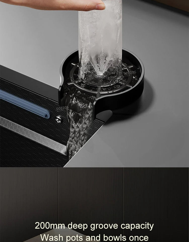 Waterfall Sink Large Single Slot Stainless Steel Kitchen Sink Embossed Washbasin Under The Basin Installation For Kitchen