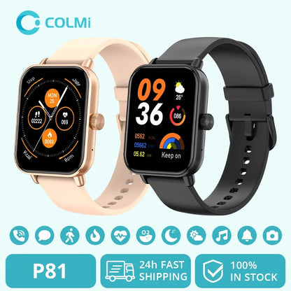 COLMI P81 Voice Calling Smart Watch Ultra 1.9 inch Screen 24H Health Monitor 100+ Sports Modes, Bluetooth Smartwatch Men Women.