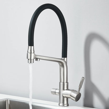 Kitchen Faucet Filtered Water Dual Spout Purification Feature Kitchen Tap 360 Rotation Water Crane For Kitchen