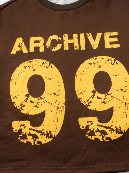 Weird Puss Fake Two Piece Pullover Women Trend Contrast Number Print Patchwork Long Sleeve Autumn Casual Simple Streetwear Tops.