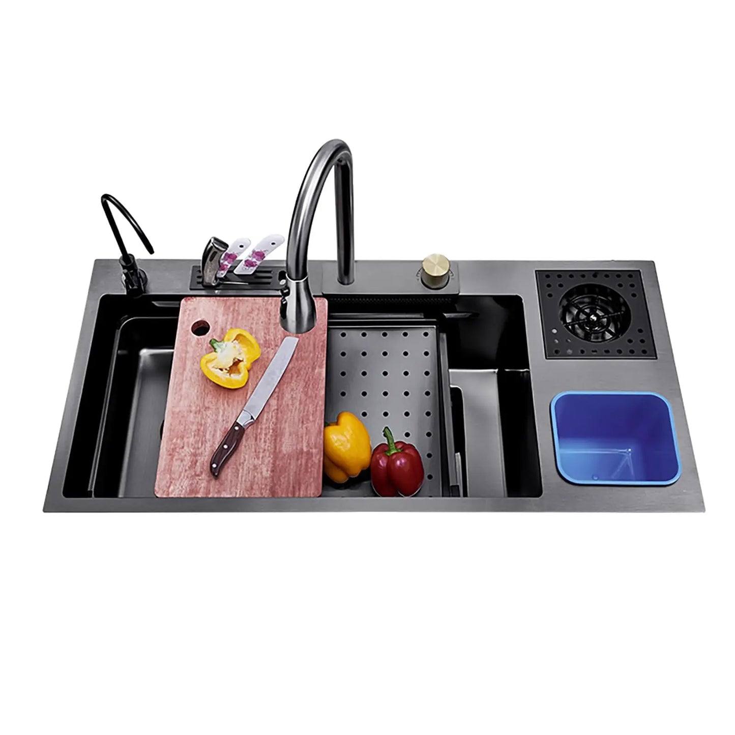 Modern Multifunctional Stainless Steel Kitchen Sink with Faucet for Home Cooking and Cleaning Durable Scratch-Resistant