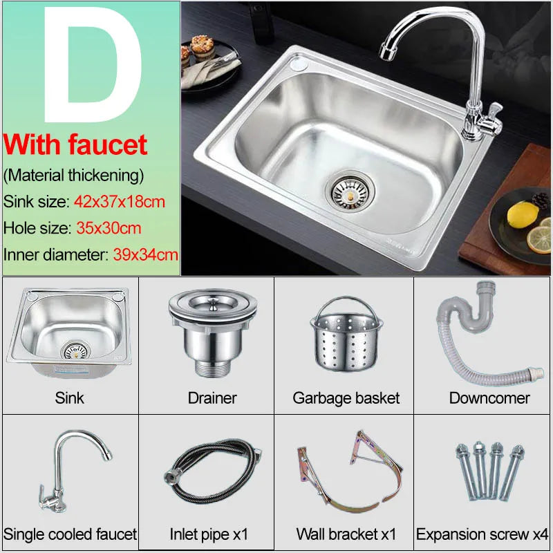 Verdickter Einzelschlitz aus Edelstahl 304 mit Halterung zum Aufhängen an der Wand, Waschbecken, Balkonbecken, Küchenwaschbecken, Waschbecken