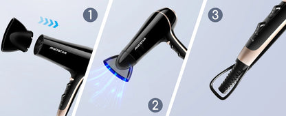 Aigostar Lora Professional Hair Dryer 2400 W Hair Dryer for Hair Ions 2 Speed and 3 Settings Cooling Button Hair Dryer.