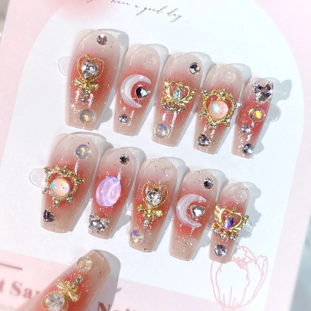 24Pcs 3D kuromi press on nails Y2K Cartoon Handmade Fake Nails Black Gel nail Wearable Nails Cinnamoroll Melody Anime False Nail