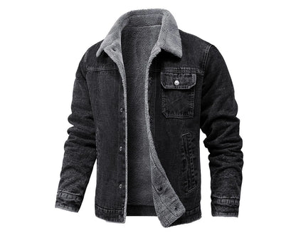 DIMUSI Winter Men's Denim Jackets Man Fleece Warm Windbreaker Jacket Fashion Mens Retro Cotton Military Jean Coats Clothing.