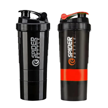 3 Layers Shaker Protein Bottle Powder Shake Cup Water Bottle Plastic Mixing Cup Body Building Exercise Bottle.