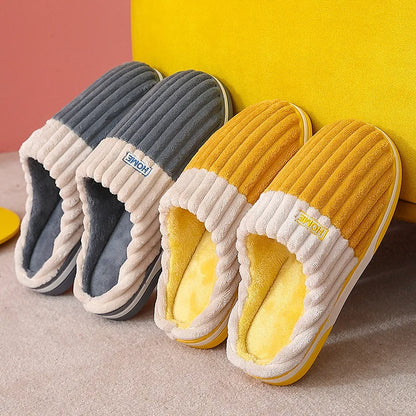 Shevalues Women's Fuzzy House Slippers Winter Warm Plush Indoor Non-slip Bedroom Slides Men Soft Comfort Fur Fluffy Cotton Shoes.
