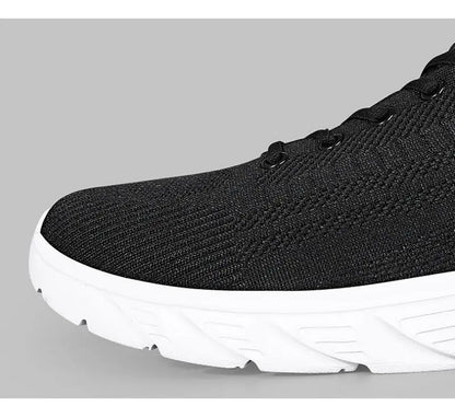 Men's Trendy Lace Up Knit Sneakers Casual Outdoor Athletic Running Walking Gym Shoes.