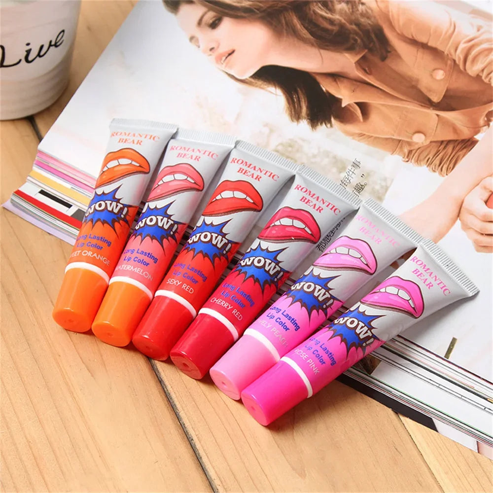 Magic 6 Colors Peel Liquid Lipstick Waterproof Lasting No Fading Lip Ink Tear Lip Gloss Tattoo Dyed Lip Glaze Lips Cosmetics.