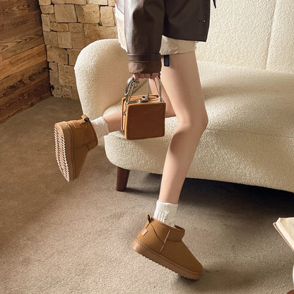 New Women Winter Ultra Mini Boots Designer Australian Platform Leather Warm Ankle Fur Booties Luxury Snow Boots.