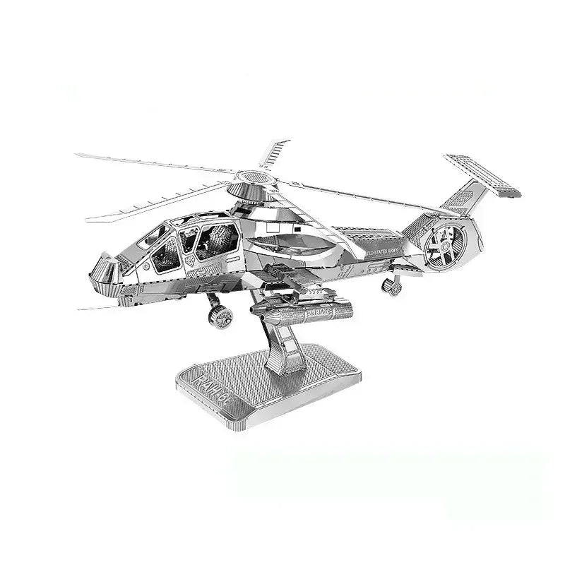 3D Metal Puzzles Military J-20 J-10B SU-34 KA-50 Fighter UFO RAH-66 Helicopter DIY Handmade Assemble Model Jigsaw Puzzles.