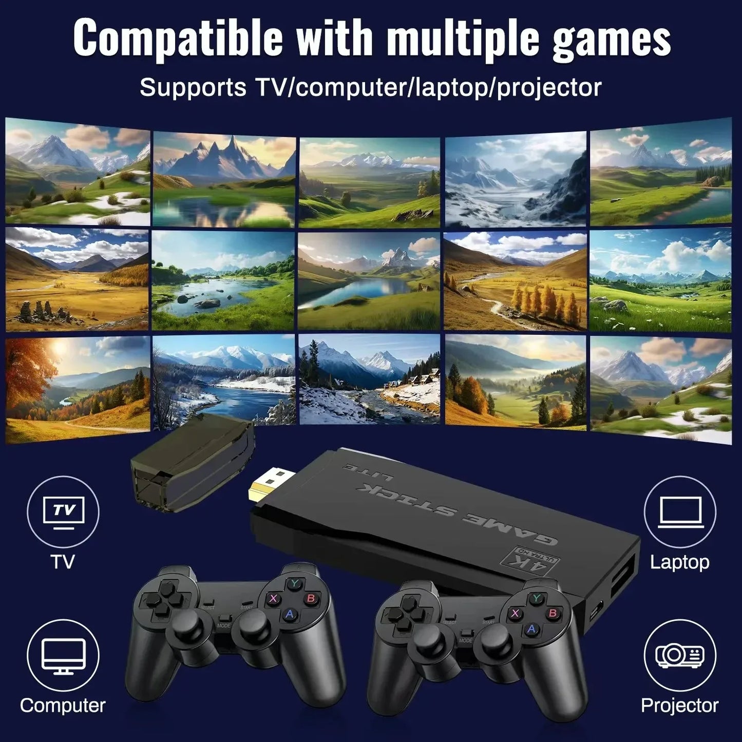 M8 4K Video Game Console Built-in 20000 Games Wireless Controller Gamepad Retro Handheld Game Player For PS1 Dropshipping.