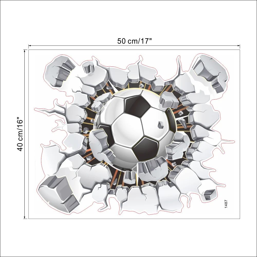Creative Football PVC Wall Sticker Soccer Personalized Name Wall Decals For Kids Boys Room Mural Bedroom Decor Poster Art.