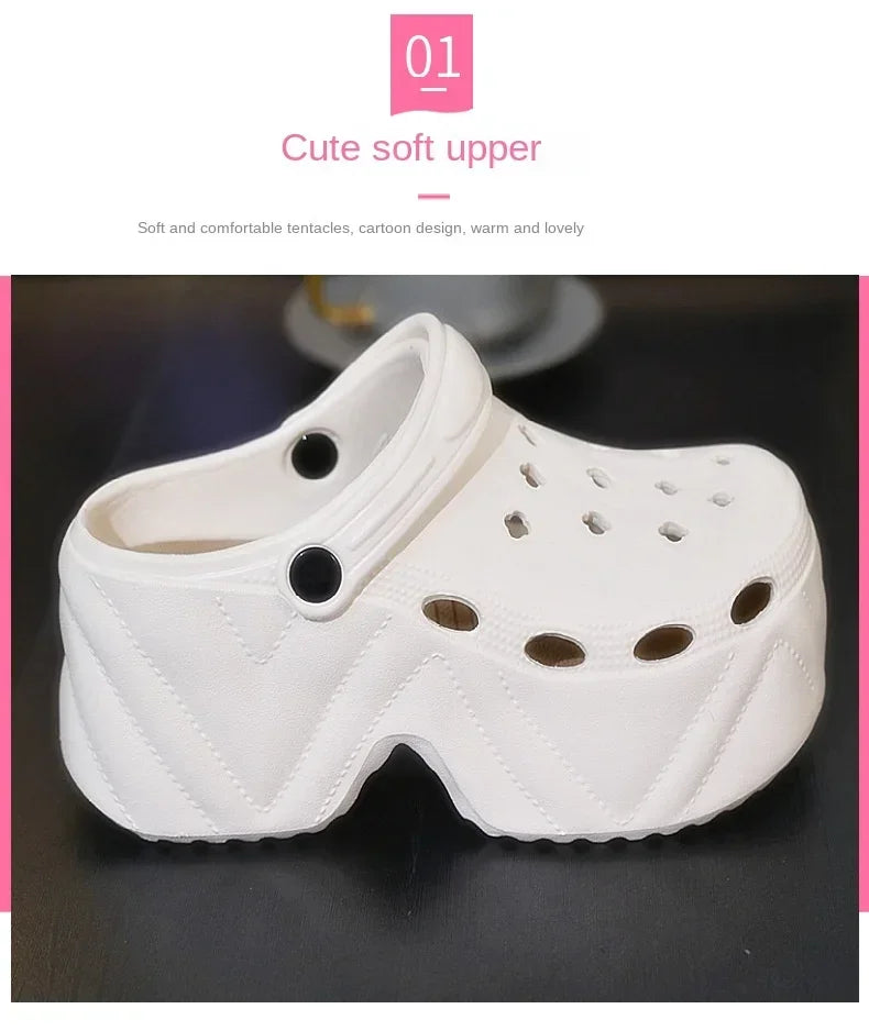Women's Slippers 9CM High Platform Garden Fashion Clogs Shoes Women's Slippers Thick Bottom EVA Sandals Summer Girls Slippers.