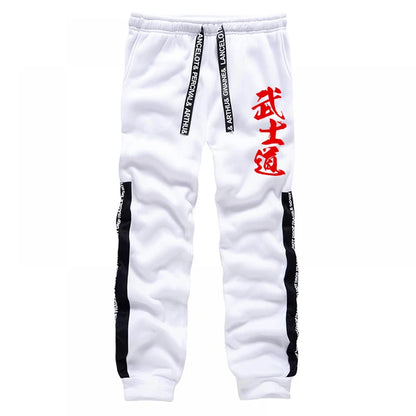 Japanese Bushido Print Hoodie Sweatpants Men's Tracksuit Autumn Winter Daily Casual Sporty Jogger Set Urban Fashion Sportswear.