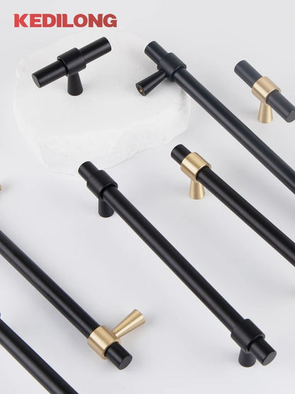 KEDLO Solid Brass Brushed Antique Brass Bronze 500mm Pull Drawer Knobs T Bar Kitchen Cabinet Handle