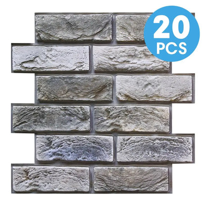 10/20pcs 3D Faux Brick Peel and Stick Wall Panels, Waterproof PVC Wall Stickers, Easy to Install, Home Wall Decor