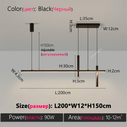 Neue Restaurant Kronleuchter moderne einfache Esszimmer Tisch Bar Lichter lange Streifen Scheinwerfer kreative Designer Pendelleuchten