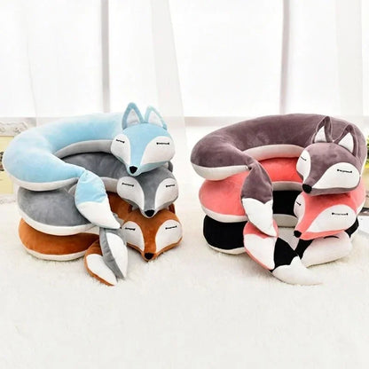 Travel Pillow U Shape Neck Pillow Cute Fox Pillow Hug Sleeping Pillows Ornamental Pillow Office Sleep Pillow 30*30*8CM.