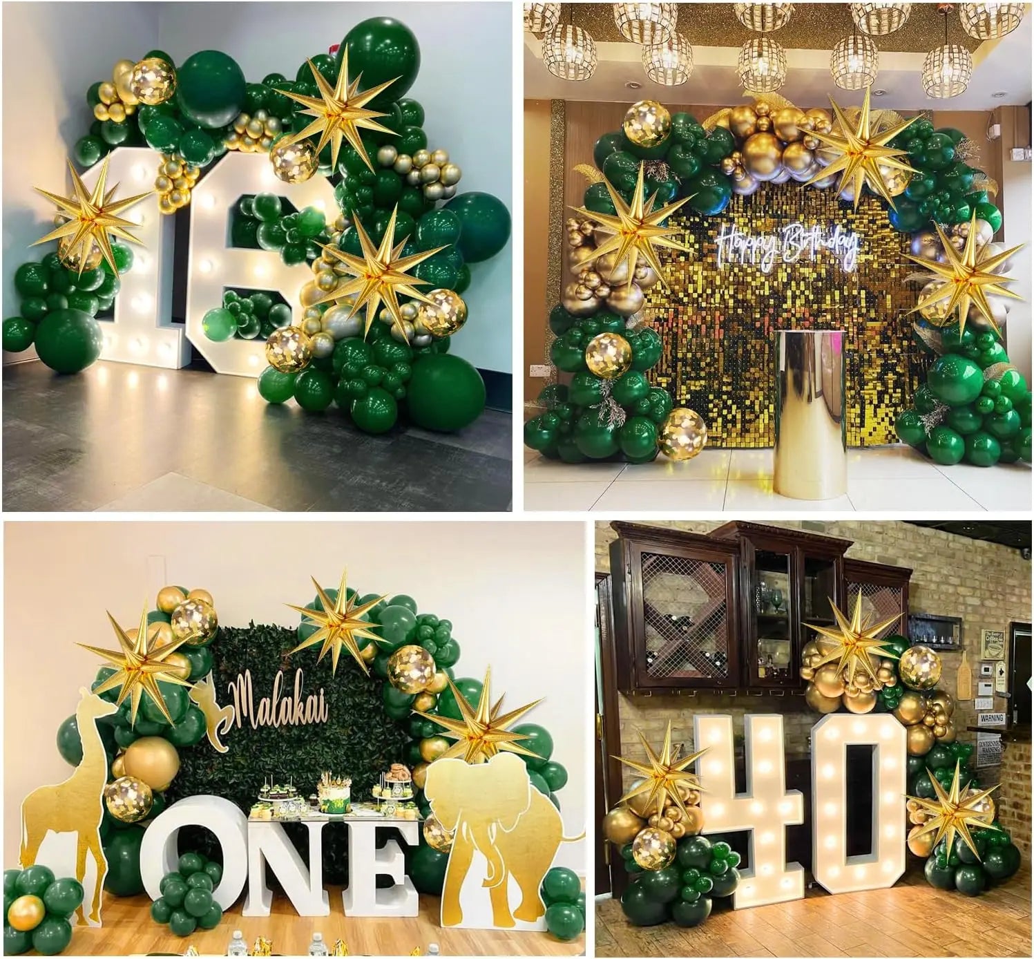 Weiße und goldene Luftballons, Girlandenbogen-Set mit Starburst-Folienballon für Hochzeit, Jahrestag, Geburtstag, Party, Dekoration.