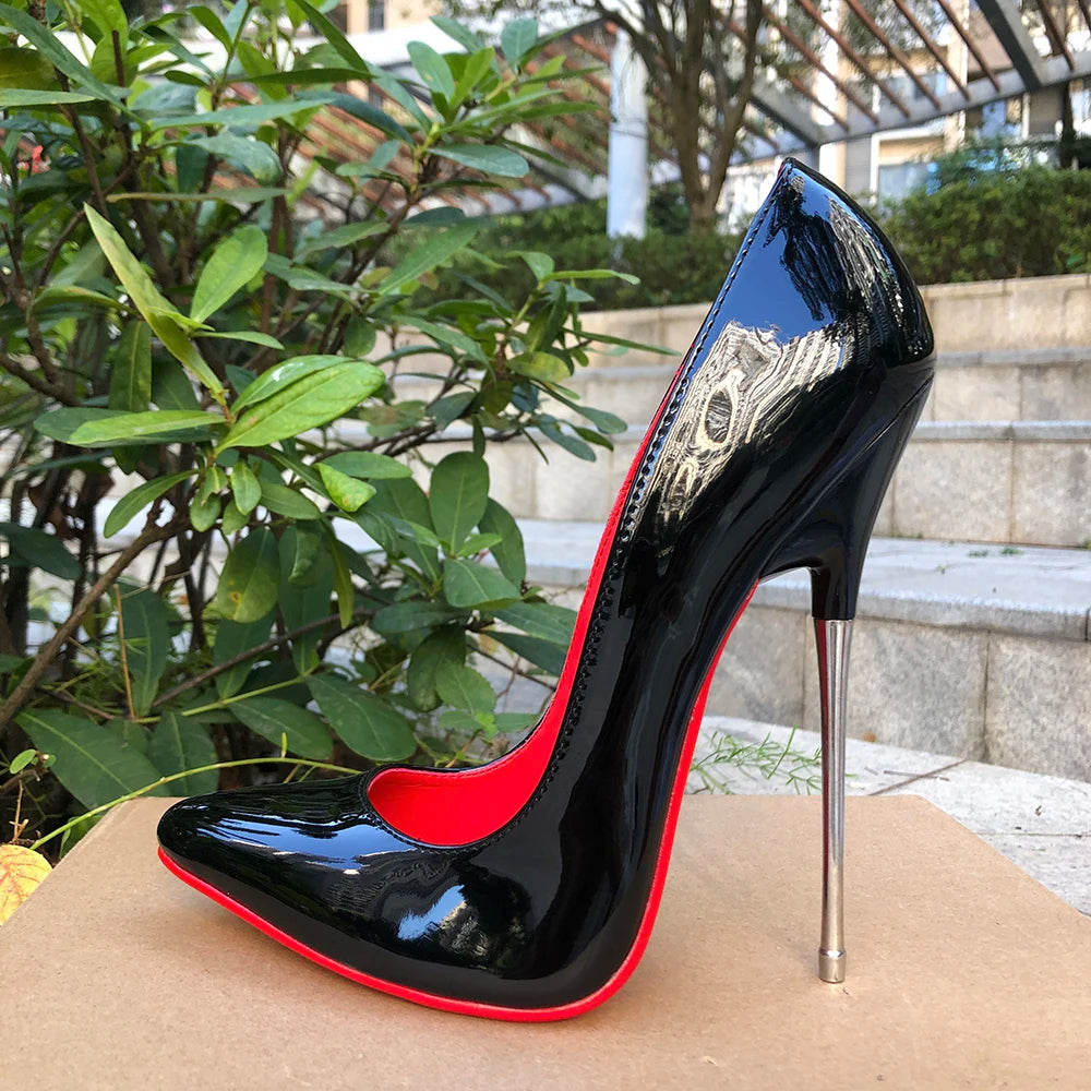 Customize 16cm Extreme Metal High Heels Stilettos Sexy Women Solid Black Red inside Pumps Party Unisex Man Shoes Crossdresser.