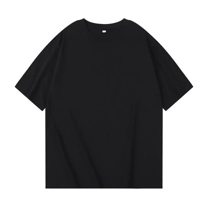 400gsm High Qualtity Oversized Heavy Weight T-shirt for Men Short Sleeve Tee Cotton Solid Color Trend Leisure Streetwear Large.