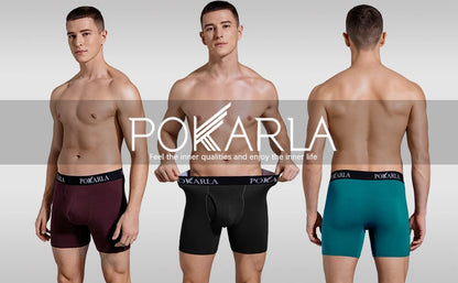 POKARLA 5 Stück Herren-Boxershorts aus Baumwolle, offene Fliege, U-Beutel, weiche, atmungsaktive Herrenunterwäsche, ohne Etikett, sexy Unterhose, elastisches Höschen