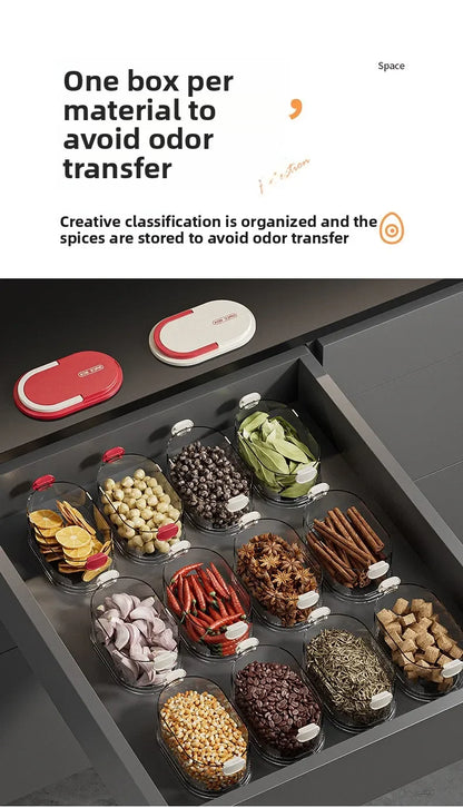 Portable Storage Box Onion Ginger and Garlic Seasoning Jar Can Be Stacked Sealed Storage Jar Packaging Fresh-keeping Box.