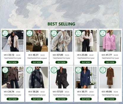 TWOTWINSTYLE Solide Temperament Jacken Für Frauen Revers Langarm Patchwork Tasten Designer Mäntel Weibliche Mode Stil Kleidung