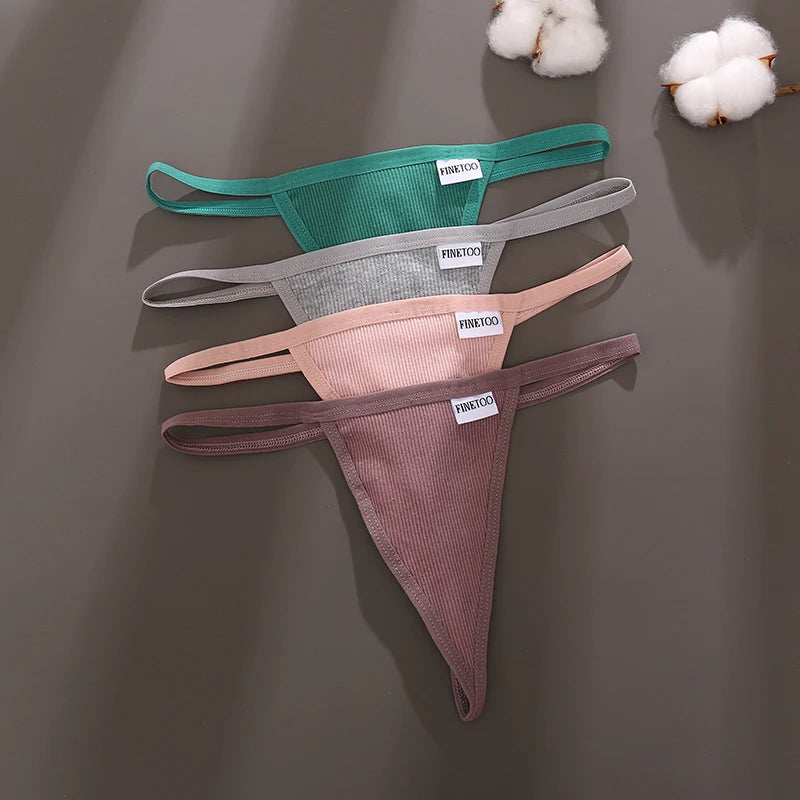 7Pcs/Set Women’s Sexy Panties Seamless Cotton Low Rise Thongs Fashion Solid Color Soft Breathable Underwear Female Cozy G-string.