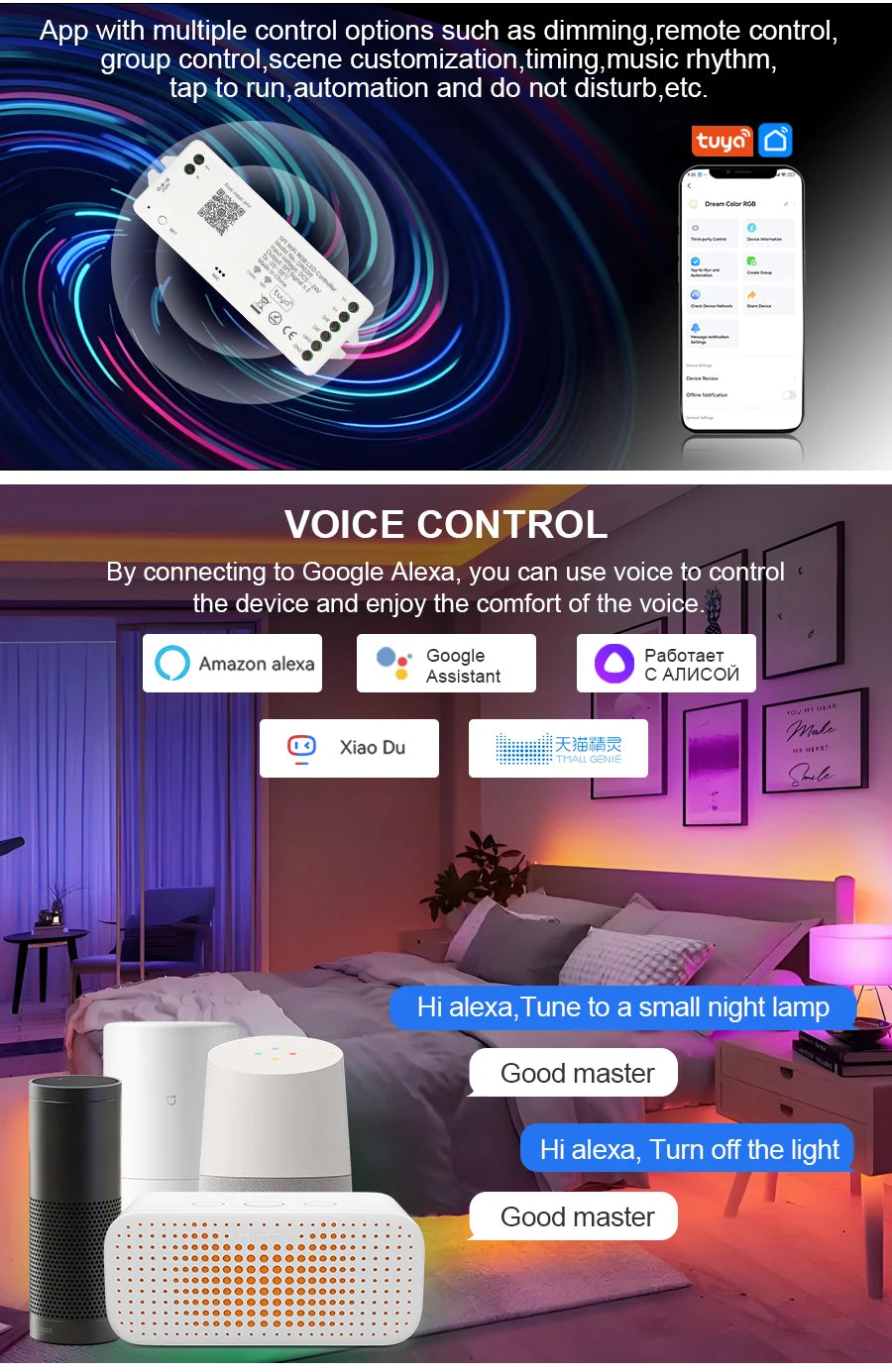 1-25M RGB Addressable COB LED Strip Light 24V WS2811 Pixel LED Strip Tuya WiFi RGBIC LED Ribbon Light Kit For TV Room decoration