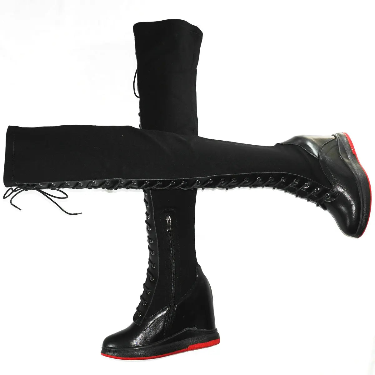 High Heel Pumps Plus Size 45 Shoes Women Big Size 46 Genuine Leather Wedges Over The Knee Boots Stretch Fabric Fashion Sneakers.