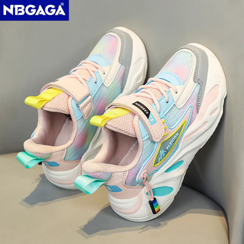 Fashion Children Shoes Girls Sneakers School Sports Summer Mesh Breathable For Kids Tennis Casual Shoes.