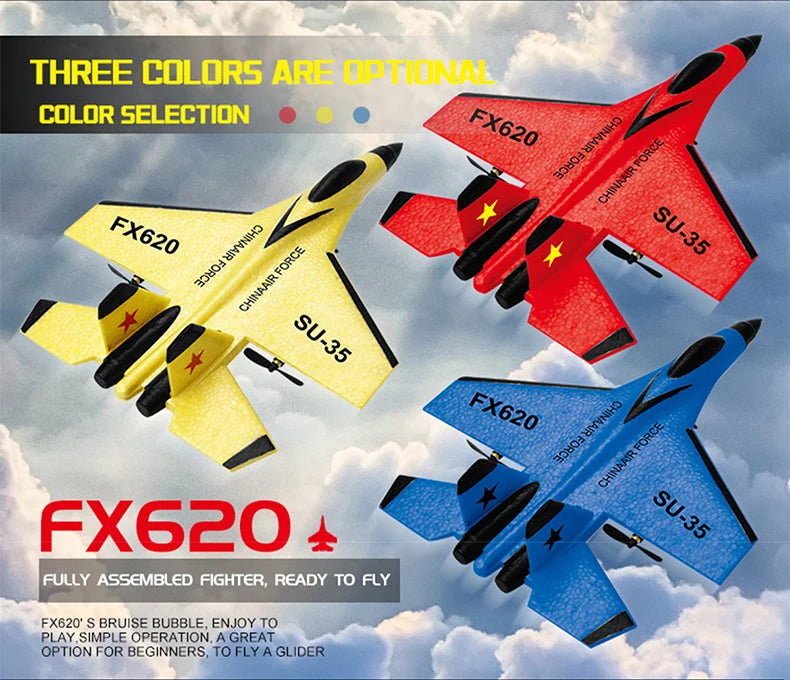 RC Foam Aircraft SU-35 Plane 2.4G Radio Control Glider Remote Control Fighter Plane Glider Airplane Foam Boys Toys for Children.
