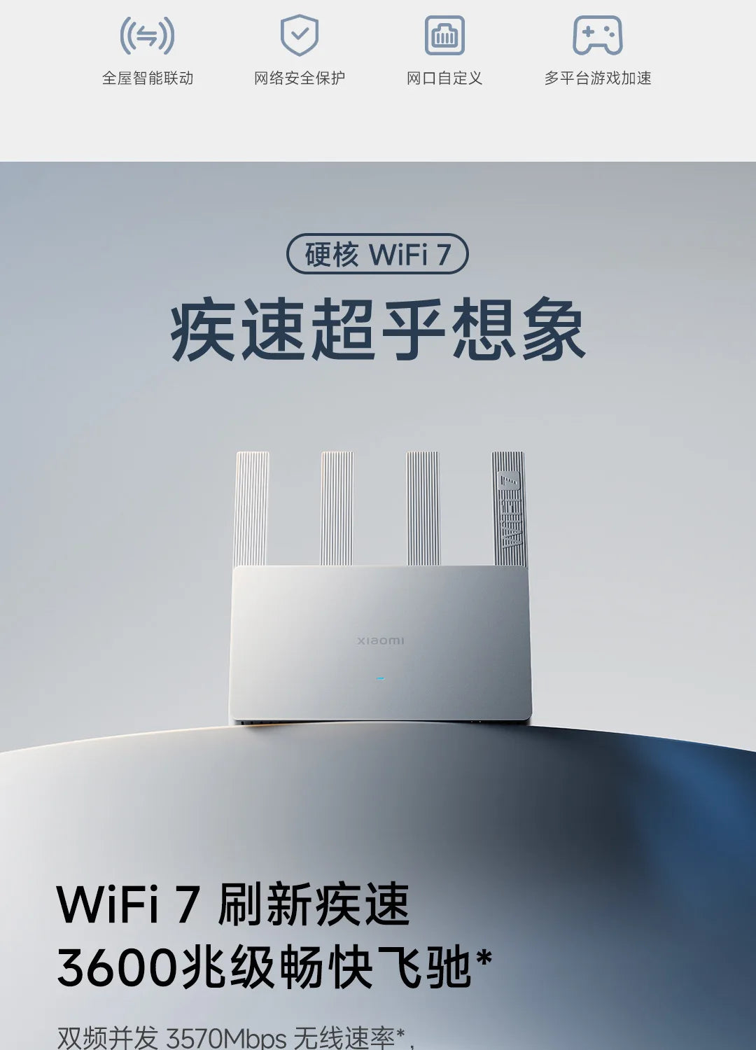 Xiaomi Router BE3600 WiFi 7 Dual-Band Qualcomm quad-core Gaming Acceleration 3570Mbps Dual WAN LAN Mesh Network Repeater VPN.