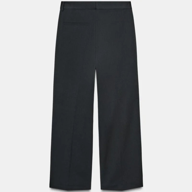 Fashion Line Suit Pants Set Women Lapel Full Sleeve Double Breast Pocket Blazer Straight Trousers 2025 Autumn Winter Lady Outfit.