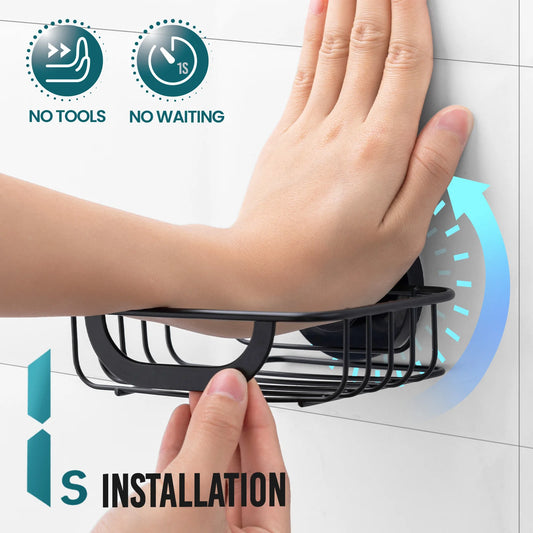 TAILI Seifenschale, Seifenhalter, Saugnapf mit Haken, Seifenhalter für Duschwand, Seifenschoner für Badezimmer, Küche