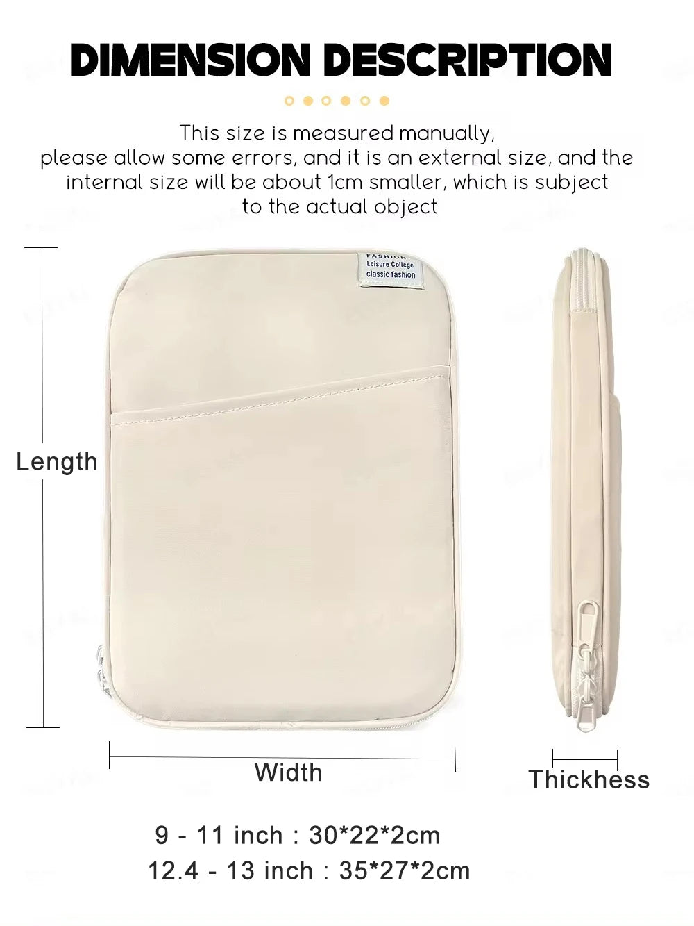 Tablet Sleeve Bag 9-11 inch for XiaoMi Pad 5 Pro iPad Air Pro 11 13 M4 M2 10th/9/8 10.2 For Samsung Huawei Shockproof Pouch Bags.