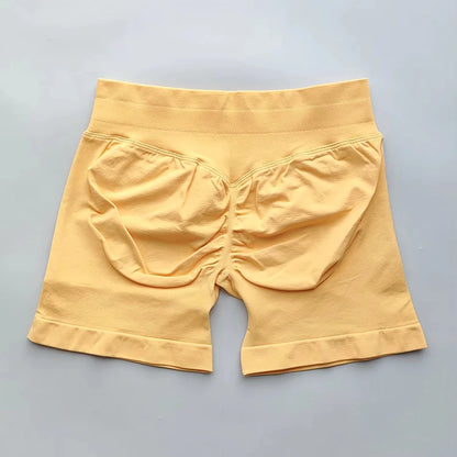 Yoga Shorts Resistance Exercise Shorts Seamless Low Waist Scrunch Bum Gym Shorts Workout Biker Short Stretch Fitness Sportwear.