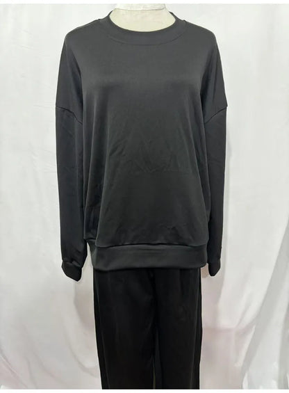 Autumn Winter Sweatshirt 2 Piece Set Women 2025 Casual Sport Long Sleeve Loose Tops And Wide Leg Pants Sets Suits Outfit.
