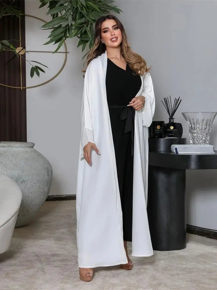 Chiffon Open Kimono Abaya Dubai Luxury 2024 Summer Turkey Muslim Kaftan Modest Dress Islam Kebaya For Women Robe Femme Musulmane.