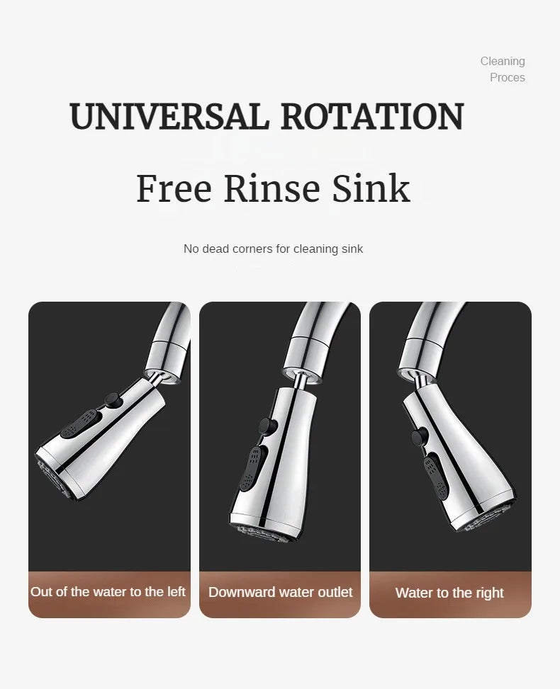 GEGVE Removable Kitchen Faucet  Flexible Head Hot Cold Faucets Tap Tap Mixer Manual Black for Kitchen Sink Adapted To Israel