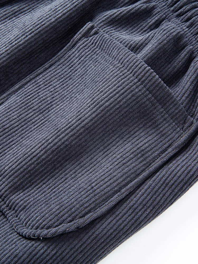 Winter Thick Warm Corduroy Sweatpants Men Fleece Liner Drawstring Straight Loose Track Pants Male Casual Fleece Thermal Trousers.