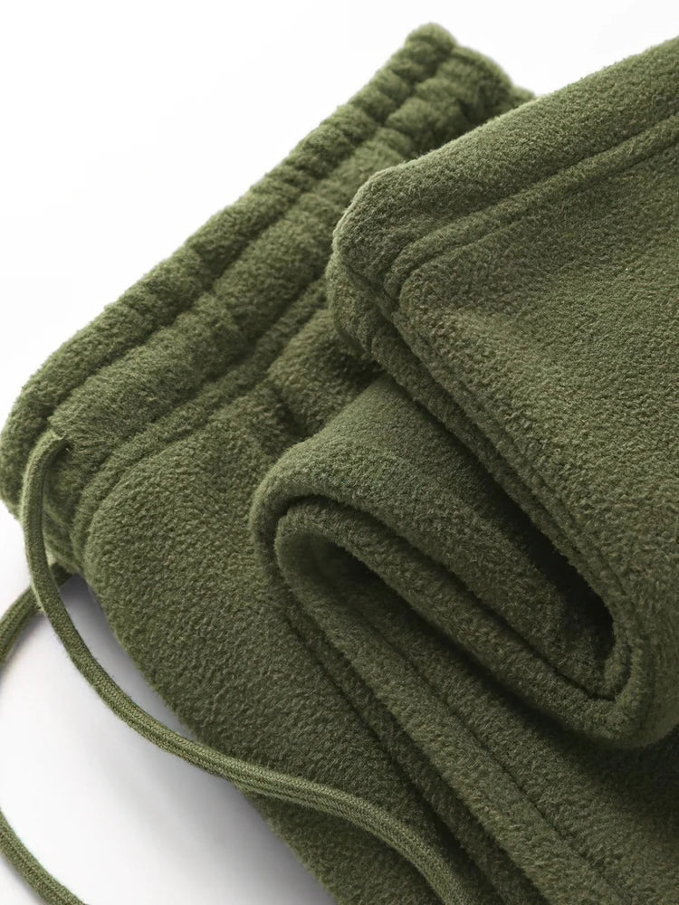 Vintage Thick Winter Casual Fleece Pants Men Wide leg Baggy Warm Sweatpants Male Drawing Jogger Pants Falls Trousers.